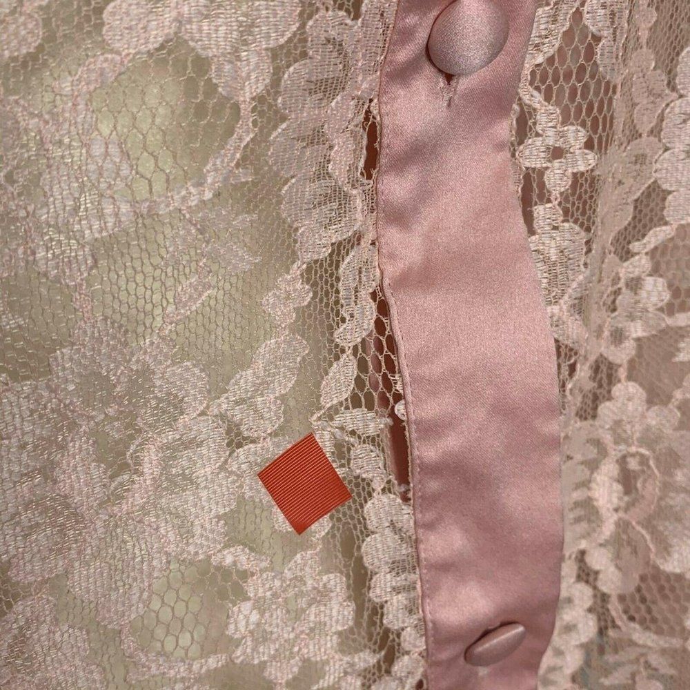Vintage Victorias Secret Night Shirt S Pink Lace - Picture 5 of 8